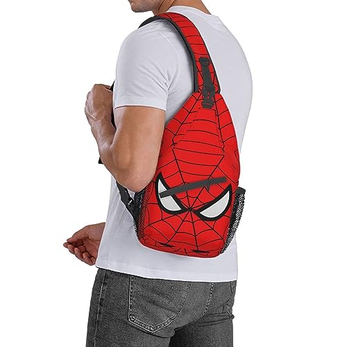 Super hero Sling Bag Red Lightweight fanny Backpack Durable Crossbody Shoulder Bag for Men Women Travel Hiking Work
