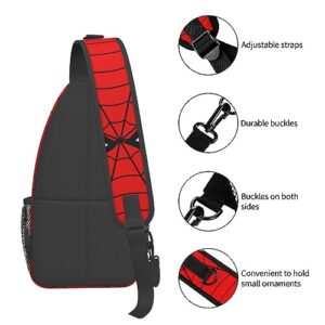 Super hero Sling Bag Red Lightweight fanny Backpack Durable Crossbody Shoulder Bag for Men Women Travel Hiking Work