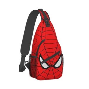 Super hero Sling Bag Red Lightweight fanny Backpack Durable Crossbody Shoulder Bag for Men Women Travel Hiking Work