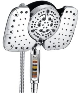 inavamz 2-in-1 shower heads with handheld spray combo: 10” rainfall shower head & hand held shower head, 10 spray settings detachable shower head with on/off switch and 15-stage filter
