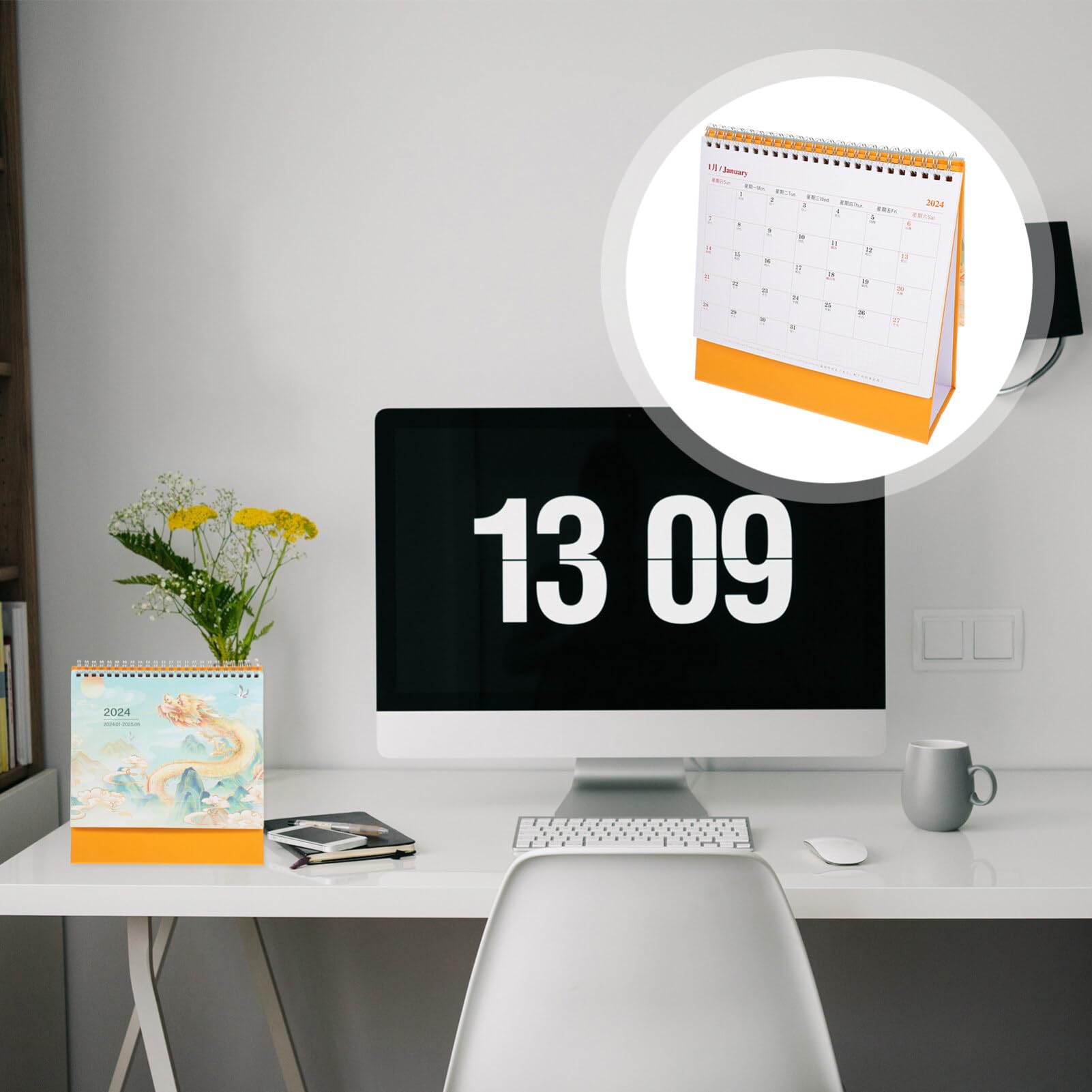 MAGICLULU Decor Office Table Calendar Office Standing Calendar Tabletop Standing Calendar Office Monthly Calendar Small Calendar Monthly Calendar Ornament Home Supply Household Products Desk