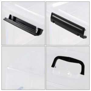 Buyitt 4 Pack 10 L Latching Storage Bin with Handle, Clear Latch Box