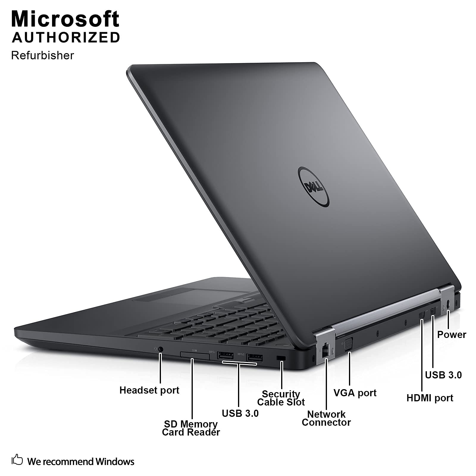 Dell Latitude E5570 15.6 Inch Business Laptop PC, Intel Core i7-6600U Processor - Intel UHD Graphics 530, 16GB DDR4 RAM, 256GB SSD, Webcam, WiFi, Bluetooth, HDMI, VAG Windows 10 Pro 64 Bit (Renewed)