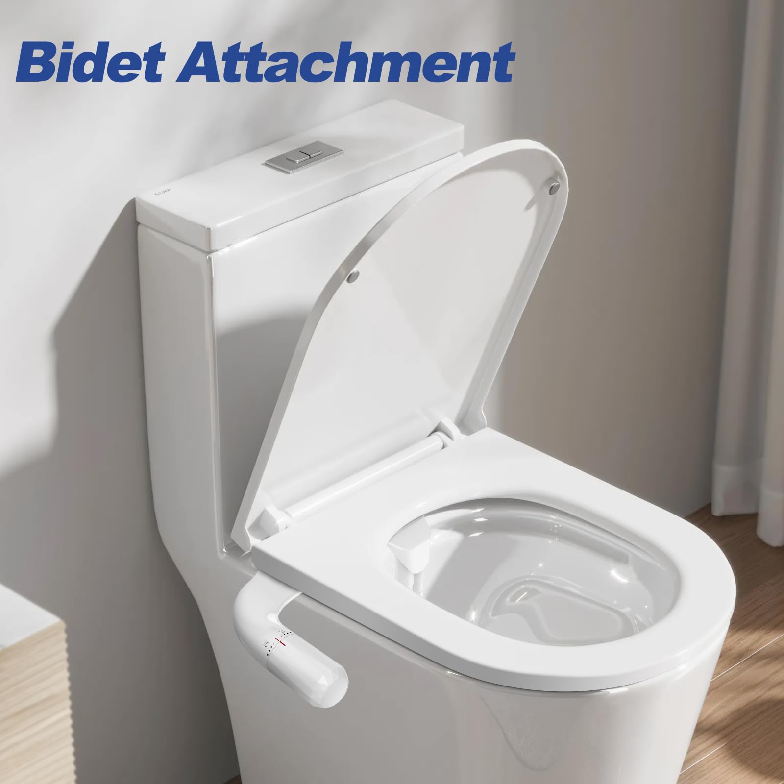 SAMSICHI Bidet Attachment for Toilet, 2 Pack Retractable Cold Water Bidets for Existing Toilets, Bidet Toilet Seat Attachment for Frontal & Rear Wash, Bidet Attachment with Water Pressure Control