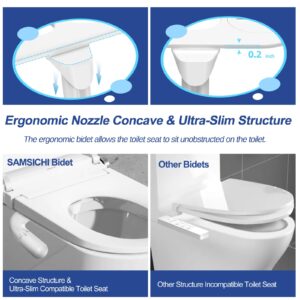 SAMSICHI Bidet Attachment for Toilet, 2 Pack Retractable Cold Water Bidets for Existing Toilets, Bidet Toilet Seat Attachment for Frontal & Rear Wash, Bidet Attachment with Water Pressure Control