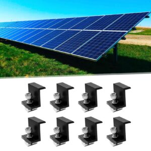 Yajuyi 8Pcs Solar Panel Centre Clamps Solar Panel Holder Portable Attachment 30mm Fixing Solar Panel Solar Panel Bracket End Clamp for Rooftop RV, 30mm