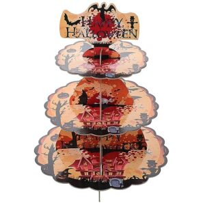 luxshiny halloween decor desktop stand fruitcake desktop decor cake serving stand party cupcake holder halloween party decor versatile storage bracket pastry stand multi-layer paper