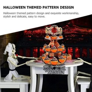 Luxshiny Halloween Decor Desktop Stand Fruitcake Desktop Decor Cake Serving Stand Party Cupcake Holder Halloween Party Decor Versatile Storage Bracket Pastry Stand Multi-Layer Paper