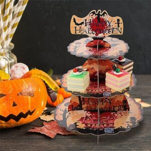 Luxshiny Halloween Decor Desktop Stand Fruitcake Desktop Decor Cake Serving Stand Party Cupcake Holder Halloween Party Decor Versatile Storage Bracket Pastry Stand Multi-Layer Paper