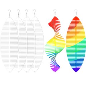 4 Pcs 11 Inch Sublimation Wind Spinner Blanks, Aluminum Wind Spinners Sublimation Blanks, Sublimation Blank Wind Spinners DIY Sublimation Wind Spinners Ornaments for Garden Yard (Helix)