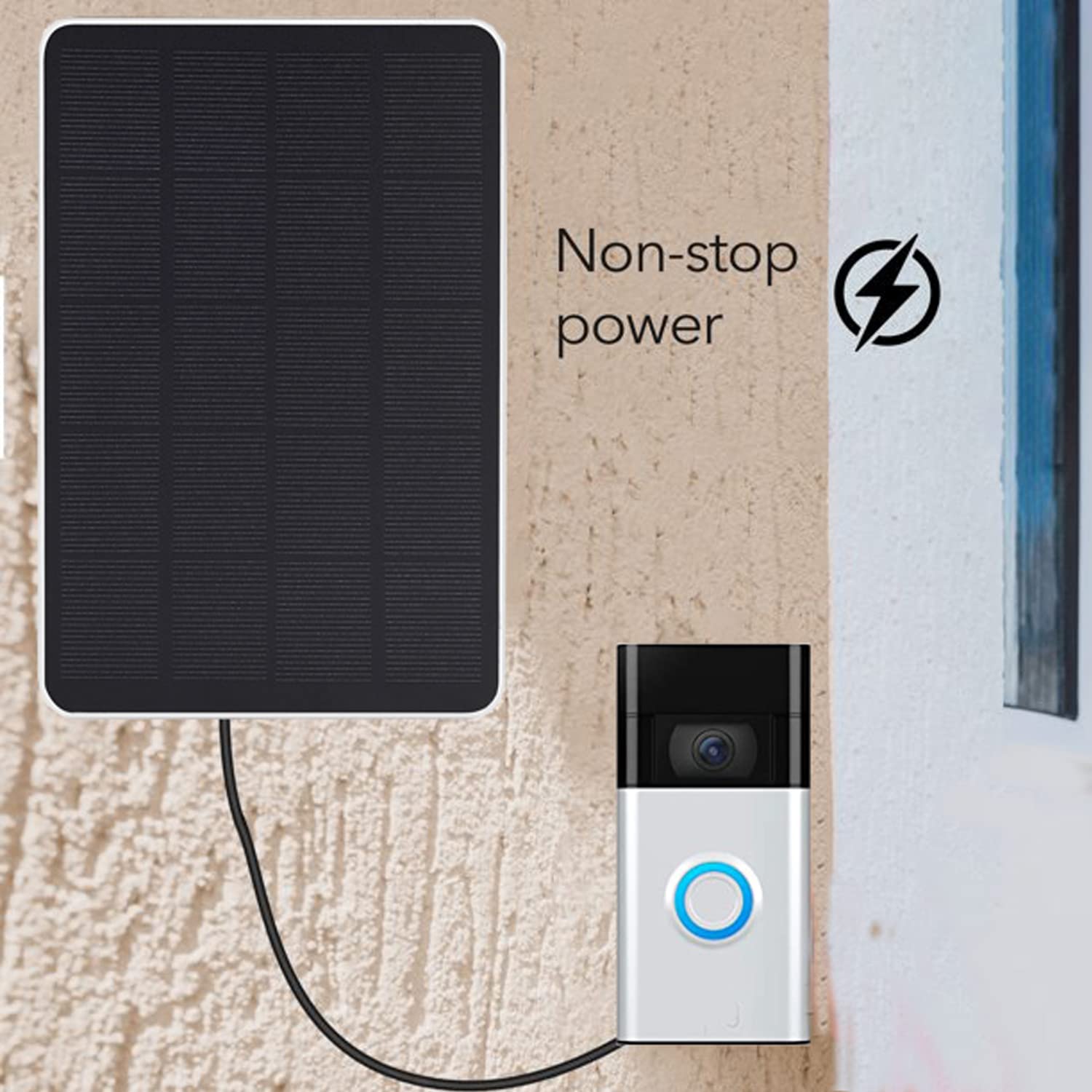 Compatible with Ring Solar Battery Charging Plate，Video Doorbell 3, Video Doorbell 3 Plus, Video Doorbell 4,Ring Solar Charger