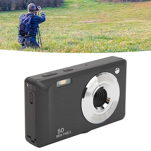 Tiny Camera for Teens, 4K Digital Camera 2.7 Inch TFT Screen with Photo Strap (Black)