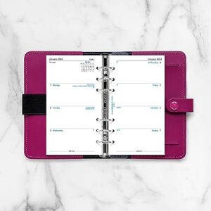 Filofax Calendar Diary Refill, Personal/Compact Size, Week-to-View, White Paper, Unruled, English, 2024 (C68421-24)