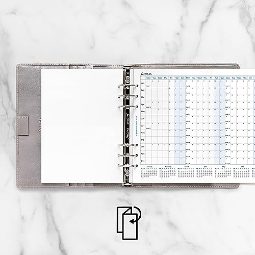 Filofax Calendar Diary Refill, A5 Size, Horizontal Year Planner, White Paper, English, 2024 (C68506-24)