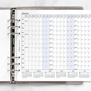 Filofax Calendar Diary Refill, A5 Size, Horizontal Year Planner, White Paper, English, 2024 (C68506-24)