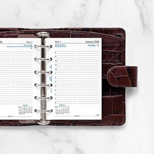 Filofax Calendar Diary Refill, Pocket Size, Day on One Page with Appointments, Ruled, White Paper, English, 2024 (C68241-24)