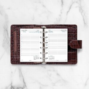 Filofax Calendar Diary Refill, Pocket Size, Day on One Page with Appointments, Ruled, White Paper, English, 2024 (C68241-24)