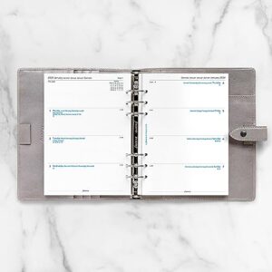 Filofax Calendar Diary Refill, A5 Size, Week-to-View with Notes Section, White Paper, Unruled, Multilingual: Five Languages, 2024 (C68516-24)