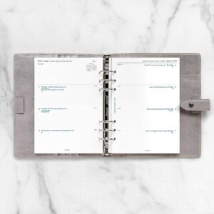 Filofax Calendar Diary Refill, A5 Size, Week-to-View with Notes Section, White Paper, Unruled, Multilingual: Five Languages, 2024 (C68516-24)