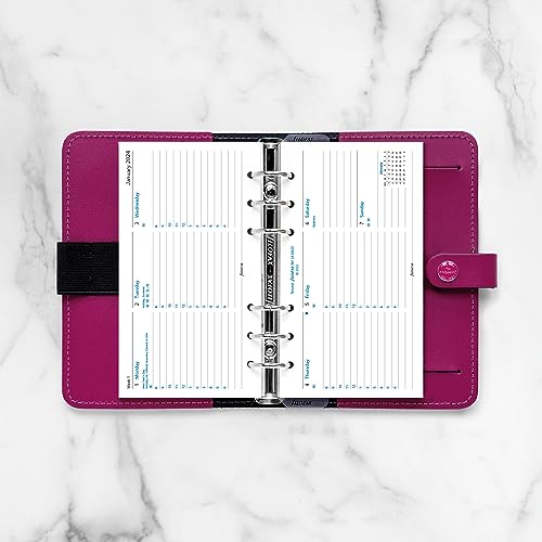 Filofax Calendar Diary Refill, Personal/Compact Size, Week-to-View with Appointments, Horizontal, White Paper, Ruled, English, 2024 (C68420-24)