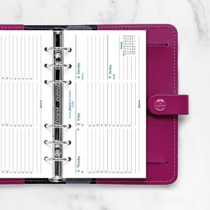 Filofax Calendar Diary Refill, Personal/Compact Size, Week-to-View with Appointments, Horizontal, White Paper, Ruled, English, 2024 (C68420-24)