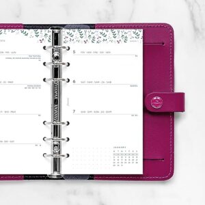 Filofax Calendar Diary Refill, Personal/Compact Size, Week-to-View, Garden Minimal Diary Pack, Multilingual: Five Languages, 2024 (C68492-24)