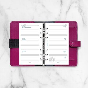 Filofax Calendar Diary Refill, Personal/Compact Size, Week-to-View, White Paper, Ruled, English, 2024 (C68418-24)