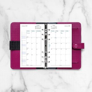 Filofax Calendar Diary Refill, Personal/Compact Size, Month-to-View, White Paper, English, 2024 (C68410-24)