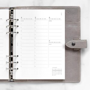 Filofax Calendar Diary Refill, A5 Size, Week-to-View with Appointments, Minimal Diary Pack, Vertical, White Paper, Multilingual: Five Languages, 2024 (C68593-24)