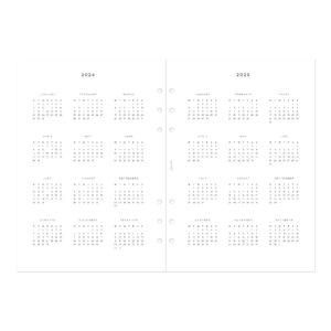 Filofax Calendar Diary Refill, A5 Size, Week-to-View with Appointments, Minimal Diary Pack, Vertical, White Paper, Multilingual: Five Languages, 2024 (C68593-24)