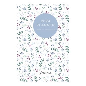 filofax calendar diary refill, pocket size, week-to-view, garden minimal diary pack, multilingual: five languages, 2024 (c68292-24)