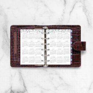 Filofax Calendar Diary Refill, Pocket Size, Week-to-View, Garden Minimal Diary Pack, Multilingual: Five Languages, 2024 (C68292-24)