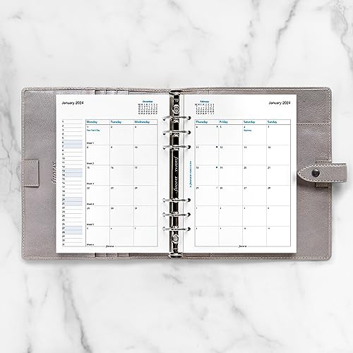 Filofax Calendar Diary Refill, A5 Size, Month-to-View, White Paper, English, 2024 (C68510-24)