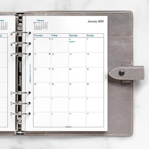 Filofax Calendar Diary Refill, A5 Size, Month-to-View, White Paper, English, 2024 (C68510-24)