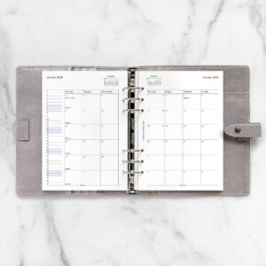 Filofax Calendar Diary Refill, A5 Size, Month-to-View, White Paper, English, 2024 (C68510-24)