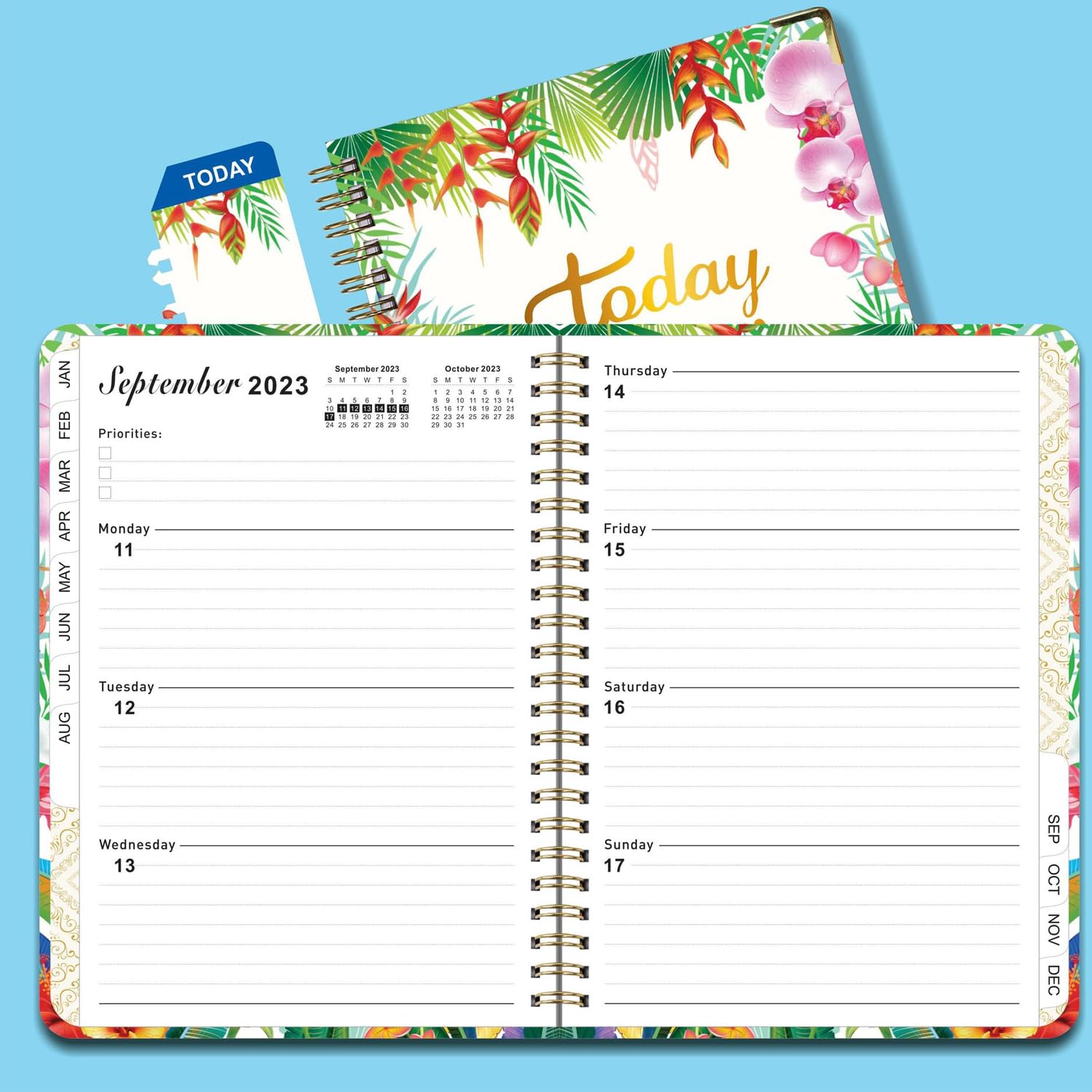 2023-2024 Planner-Weekly & Monthly Planner（Bird+purple)