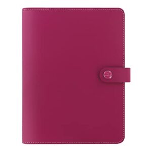 filofax the original organizer, a5 size, raspberry - leather, six rings, week-to-view calendar diary, multilingual, 2024 (c026089-24)