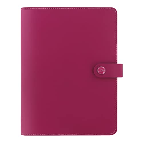 Filofax The Original Organizer, A5 Size, Raspberry - Leather, Six Rings, Week-to-View Calendar Diary, Multilingual, 2024 (C026089-24)