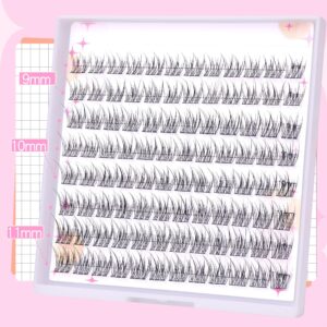 Lash Clusters Wispy Individual Lash Extensions Natural Cluster Lashes 9-11MM 96pcs DIY Eyelash Extension C Curl Eyelash Clusters by Ruairie