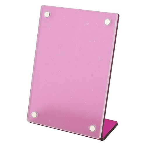 Slanted Back Photo Frame, Self Standing Photo Frame Durable Wide Application for Business Cards for Livingroom (Rose Red)