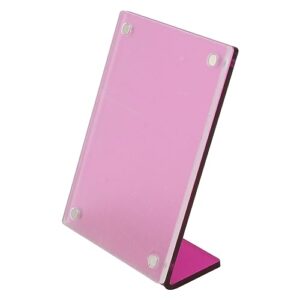 Slanted Back Photo Frame, Self Standing Photo Frame Durable Wide Application for Business Cards for Livingroom (Rose Red)