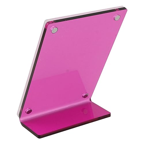 Slanted Back Photo Frame, Self Standing Photo Frame Durable Wide Application for Business Cards for Livingroom (Rose Red)