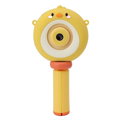 Portable Digital Camera Toy 8X Digital Zoom Cute Protective Case for Kids Selfie Camera for Birthday Gift (Yellow)