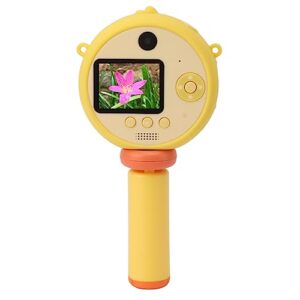 Portable Digital Camera Toy 8X Digital Zoom Cute Protective Case for Kids Selfie Camera for Birthday Gift (Yellow)