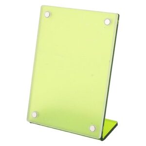 Slanted Back Photo Frame, Self Standing Photo Frame Durable Wide Application for Business Cards for Livingroom (Fluorescent Green)