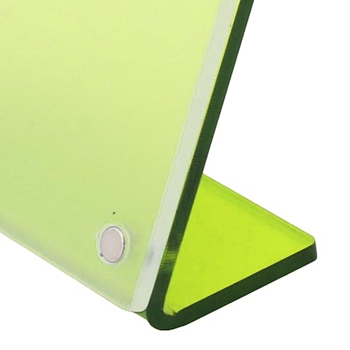 Slanted Back Photo Frame, Self Standing Photo Frame Durable Wide Application for Business Cards for Livingroom (Fluorescent Green)