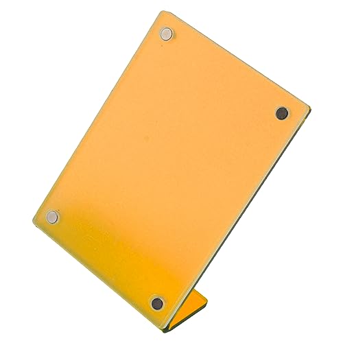 Slanted Back Photo Frame, Self Standing Photo Frame Durable Wide Application for Business Cards for Livingroom (Orange)