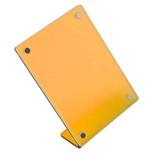 Slanted Back Photo Frame, Self Standing Photo Frame Durable Wide Application for Business Cards for Livingroom (Orange)