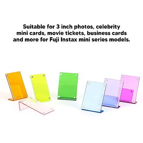 Slanted Back Photo Frame, Self Standing Photo Frame Durable Wide Application for Business Cards for Livingroom (Orange)