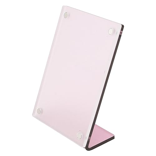 Slanted Back Photo Frame, Self Standing Photo Frame Durable Wide Application for Business Cards for Livingroom (Pink)